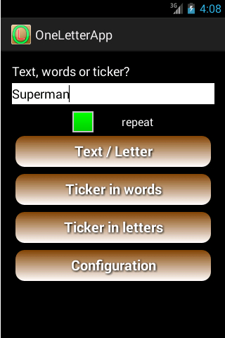 Startbildschirm OneLetterApp alt=